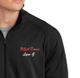 2. SPORT-TEK® Cadet Jacket (MENS FIT) with RED USA DANCE script logo Personalized