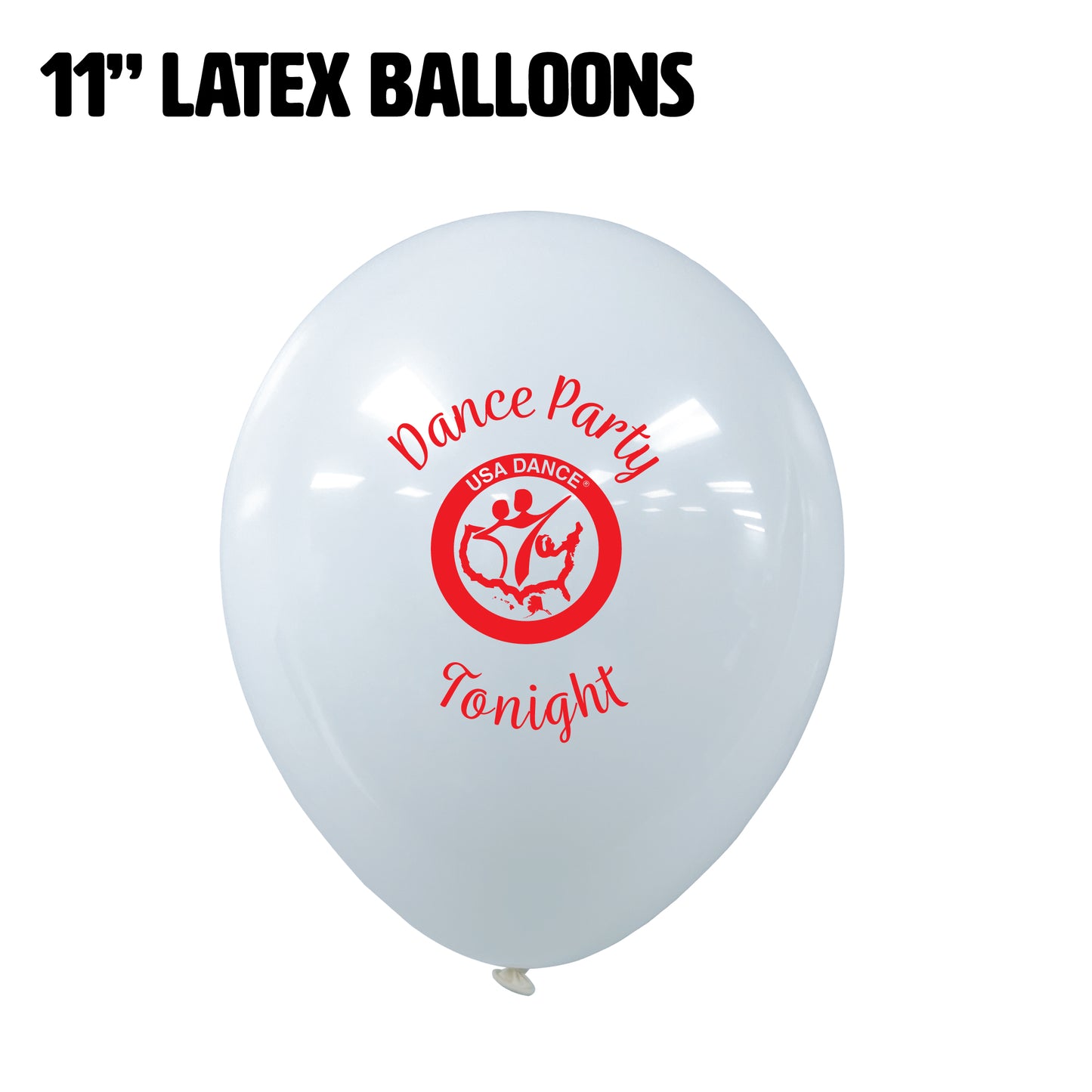 z  11" Latex Balloons 25 red balloons with white ink and 25 white balloons red ink total 50 per bag.