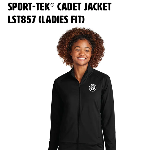 3. SPORT-TEK® Cadet Jacket (Ladies Fit) with Black and white USA DANCE round logo