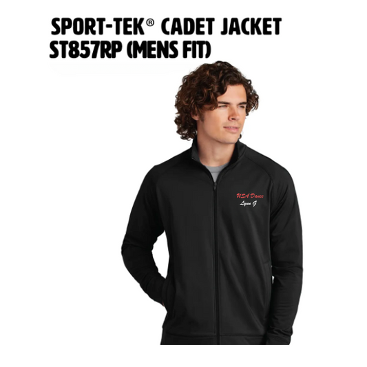 2.  SPORT-TEK® Cadet Jacket (MENS FIT) with RED USA DANCE script logo Personalized