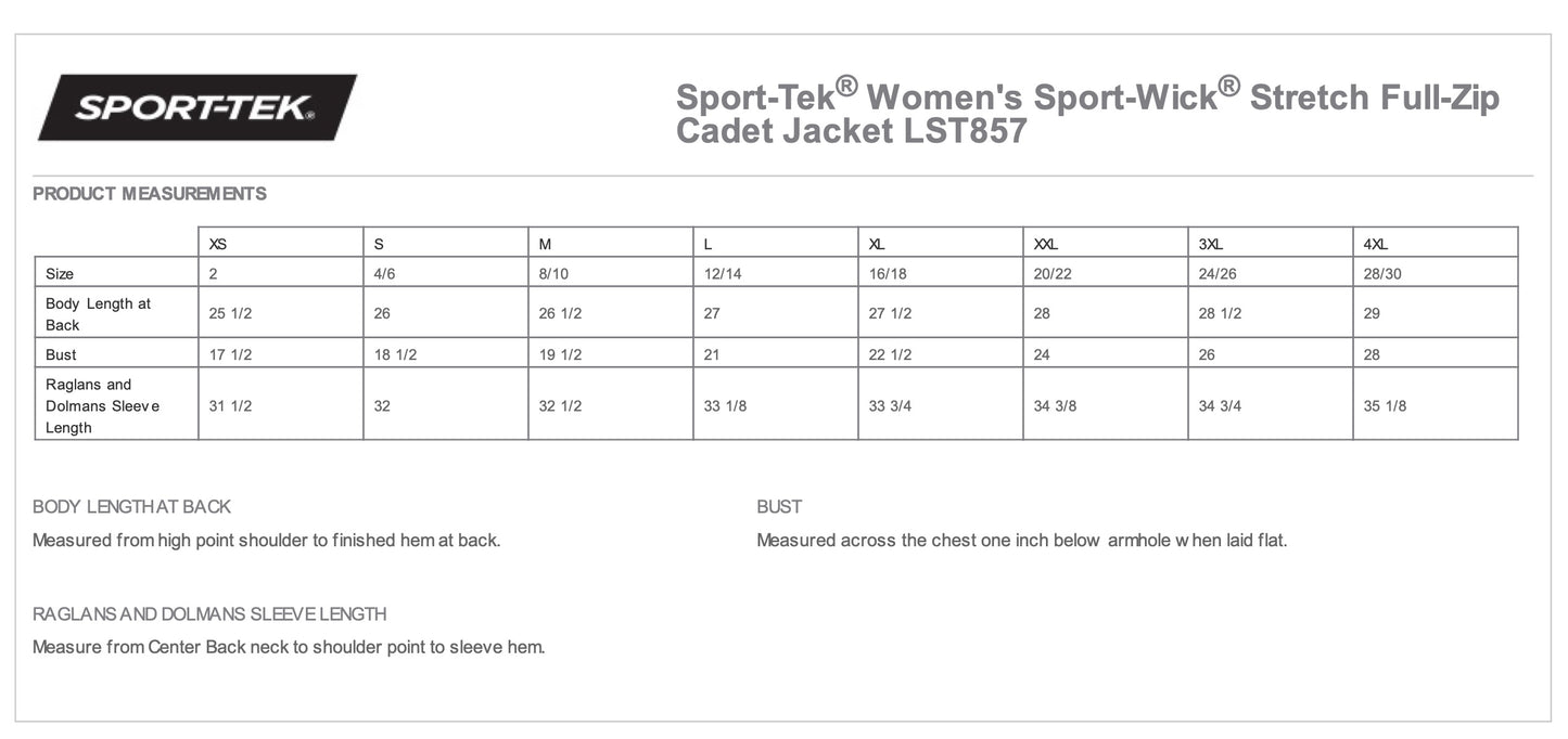 3. SPORT-TEK® Cadet Jacket (Ladies Fit) with Black and white USA DANCE round logo